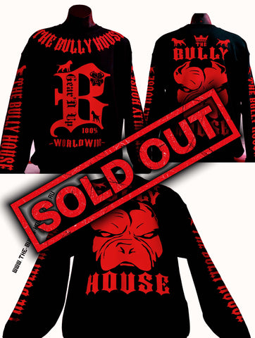 HARDCORE LONG SLEEVE BULLY JUMPERS by THE BULLY HOUSE -(Unisex) WHITE with BLACK EDITION