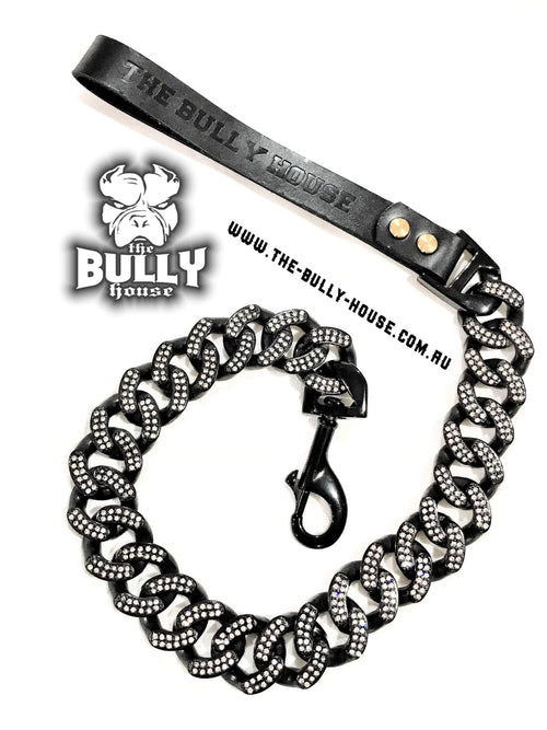 The Bully House - BLACK ICED OUT KING - LEASH - (Free Post in Aust)