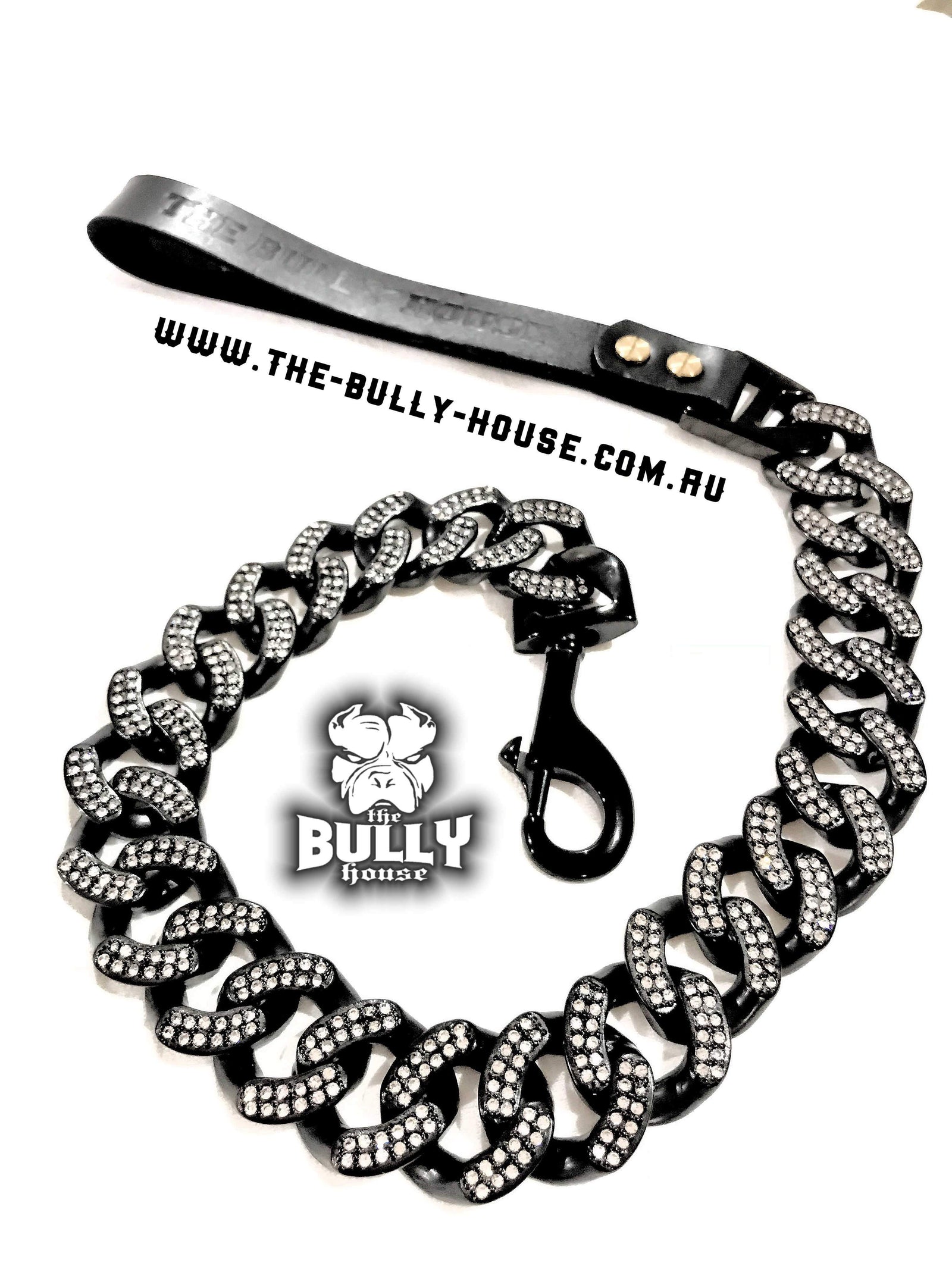 The Bully House - BLACK ICED OUT KING - LEASH - (Free Post in Aust)