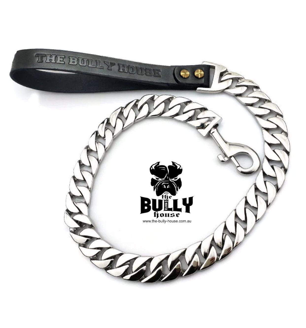 The Bully House "MONSTER LEASH Collection" SILVER -- 32mm Wide   (Free Post in Aust)
