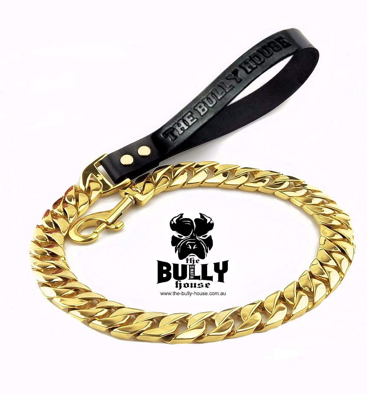 Bully House "MONSTER LEASH Collection" GOLD -- 32mm Wide   (Free Post in Aust)