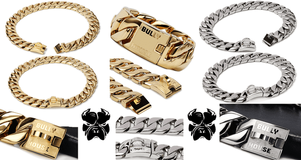 The Bully House "MONSTER CHAIN Collection" SILVER CHROME- 32mm Wide  (Free post in Aust)