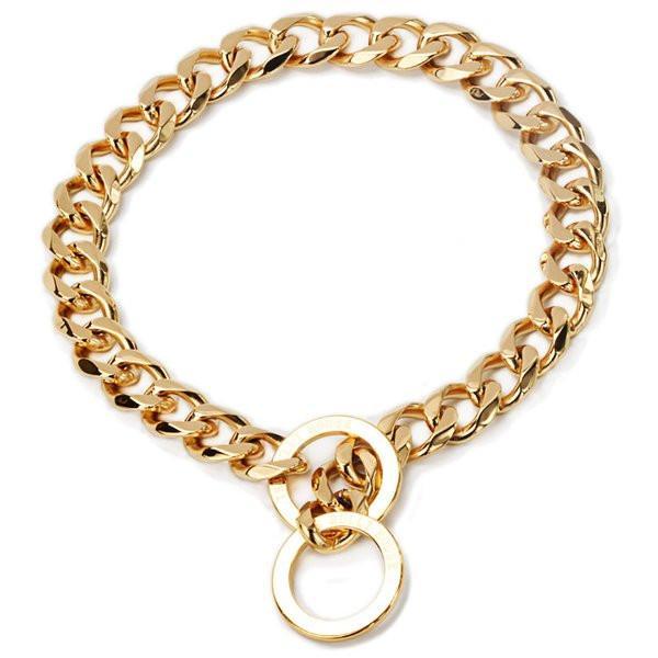 The Bully House "CHECK CHAIN Collection" -  GOLD 20mm Wide