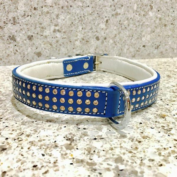 Dog Collar - "Shimmer" Swarovski Collection -- ROGUE ROYALTY (clearance) ROYAL BLUE