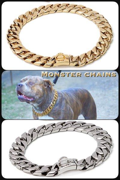 The Bully House "MONSTER CHAIN Collection" SILVER CHROME- 32mm Wide  (Free post in Aust)