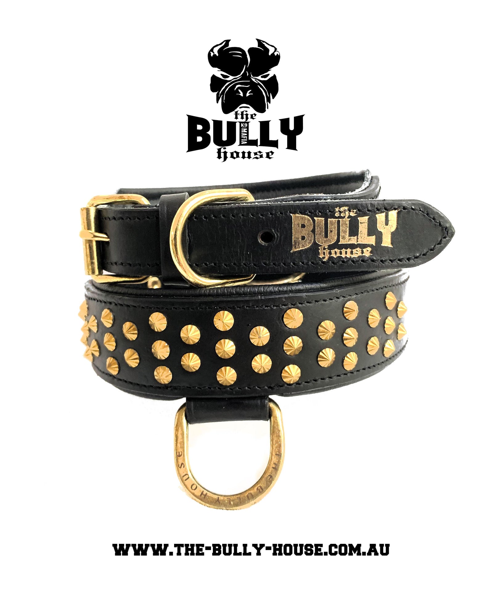 MINI TITAN - Black and Gold - Small Breed and Puppy - FULL Leather