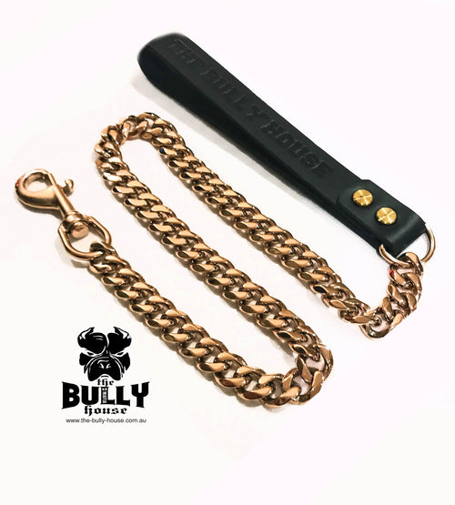 The Bully House "LEASH Collection" ROSE GOLD 18mm Wide - 90CM