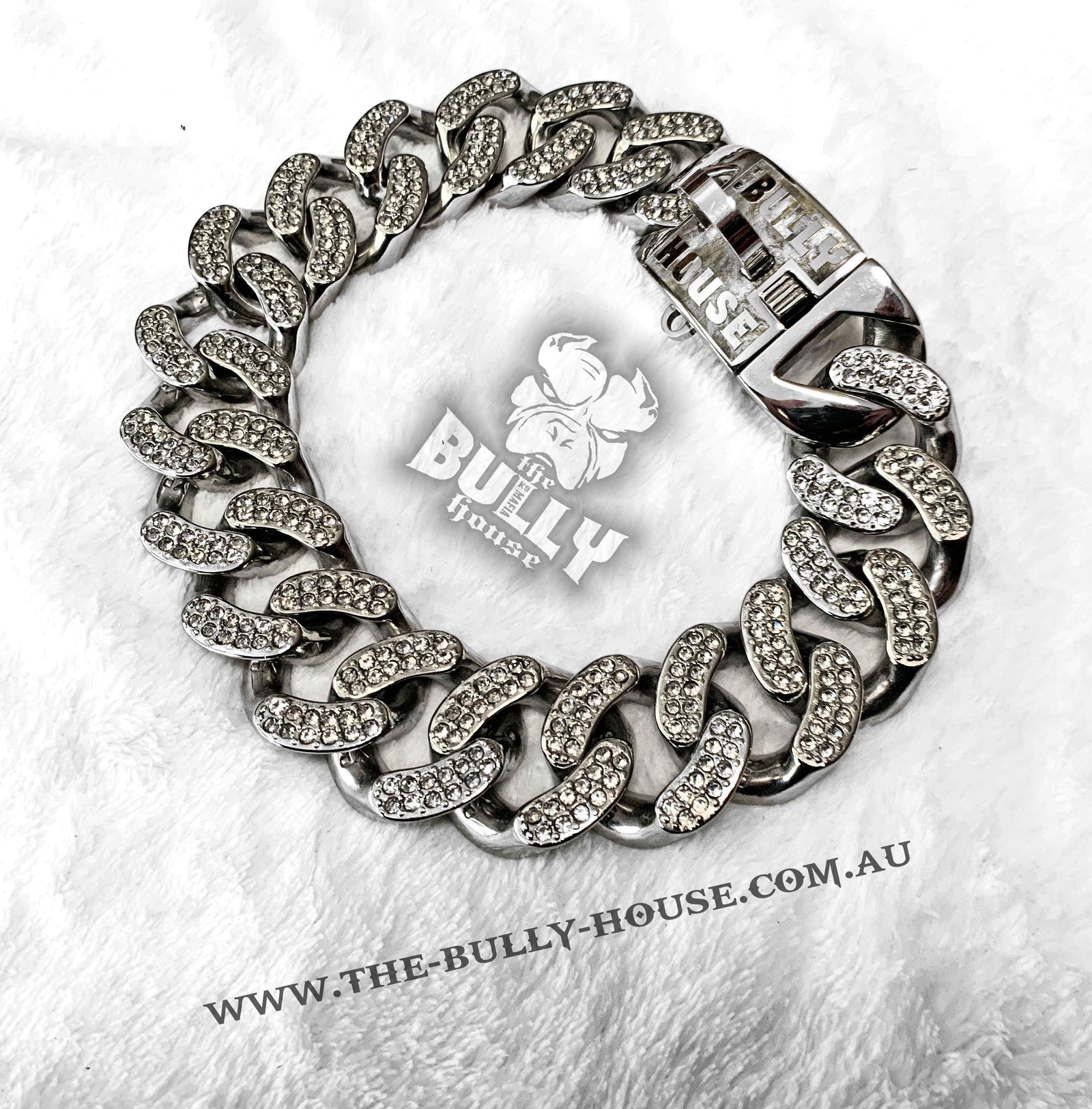 The Bully House "ICED OUT KING Diamond Collection" PLATINUM SILVER - (Free Post in Aust)