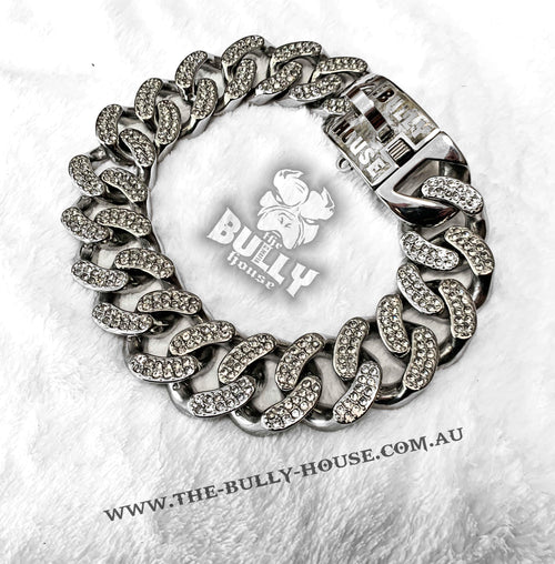 The Bully House "ICED OUT KING Diamond Collection" PLATINUM SILVER - (Free Post in Aust)