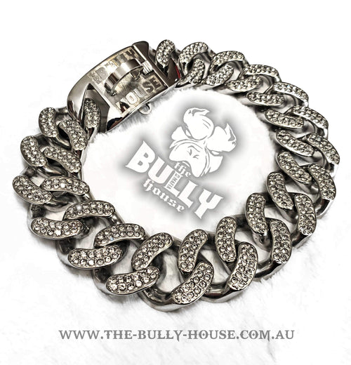 The Bully House "ICED OUT KING Diamond Collection" PLATINUM SILVER - (Free Post in Aust)