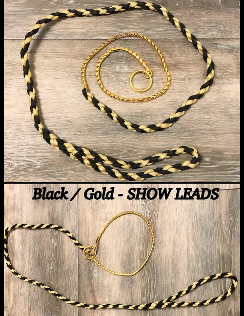 SHOW LEAD / LEASH (Black and Gold)