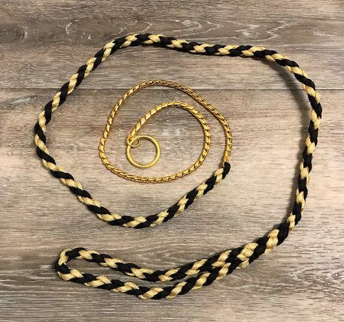 SHOW LEAD / LEASH (Black and Gold)