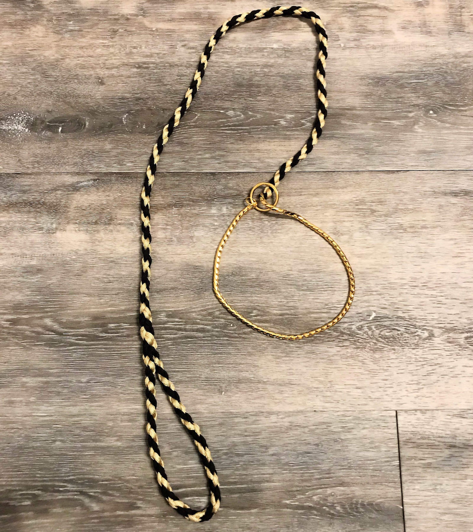 SHOW LEAD / LEASH (Black and Gold)