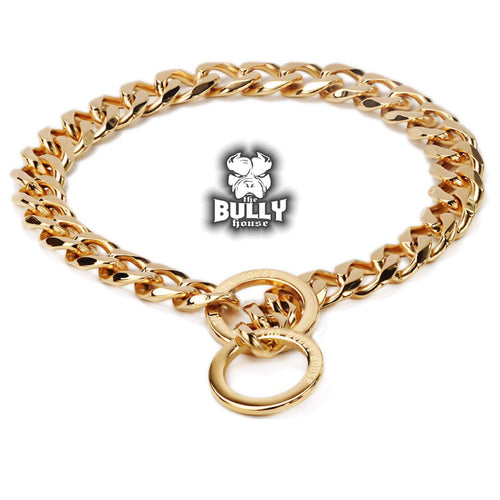 The Bully House "CHECK CHAIN Collection" -  GOLD 20mm Wide