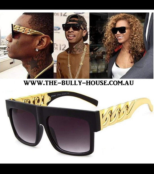 CUBAN LINK Sunglasses - Gold / Black - Unisex - by -THE BULLY HOUSE