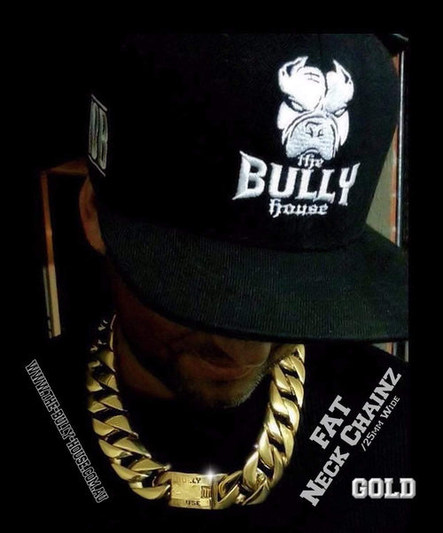 FAT NECK CHAINZ Collection" GOLD 25mm Wide NECKLACE - by the bully house (free shipping in OZ)