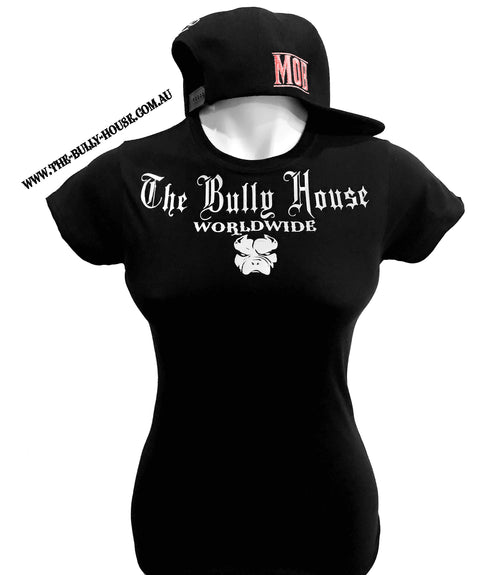 The Bully House -- MEDALLION -- T-Shirt - WOMENS CUT // White Print