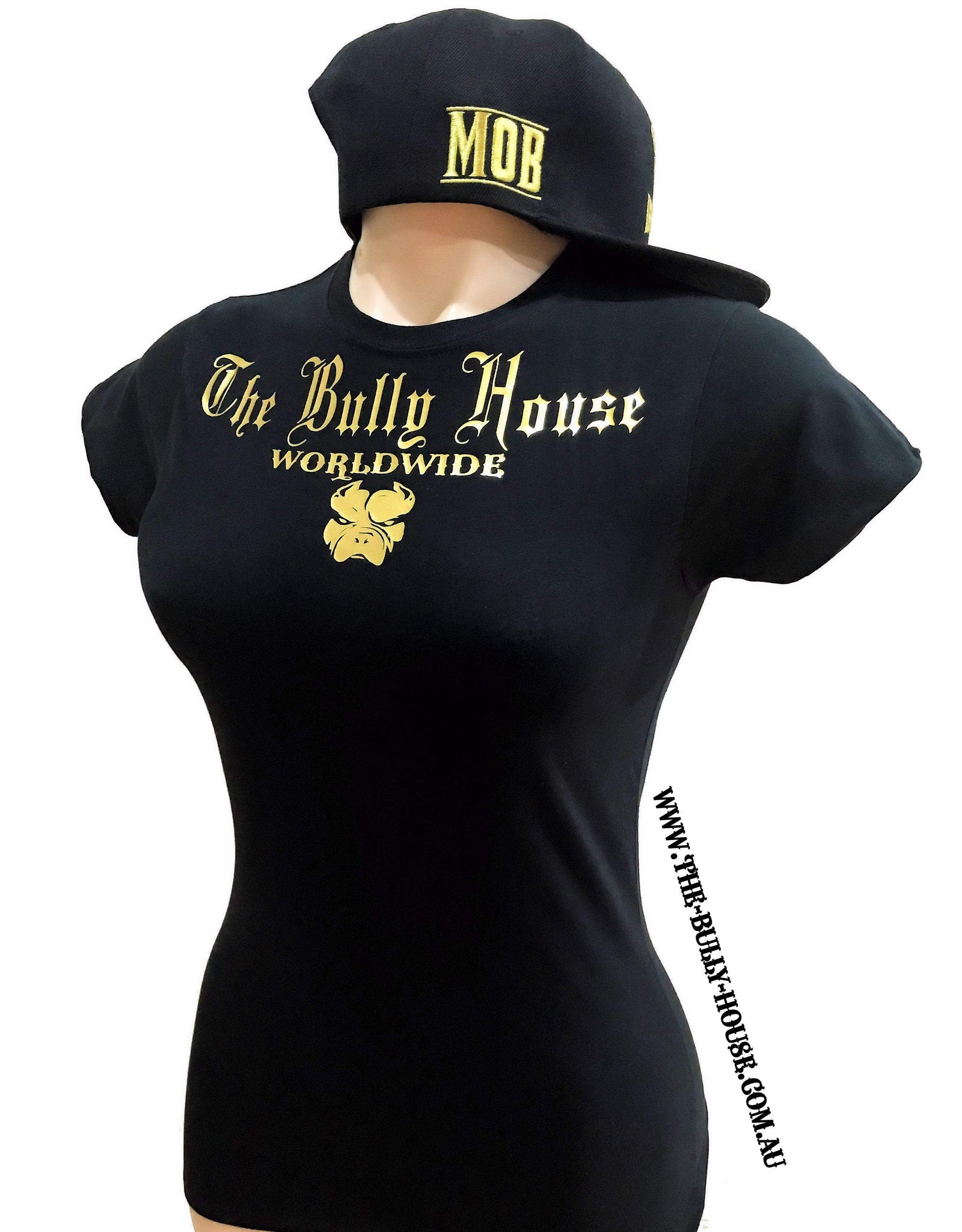 The Bully House -- MEDALLION -- T-Shirt - WOMENS CUT // Gold Print