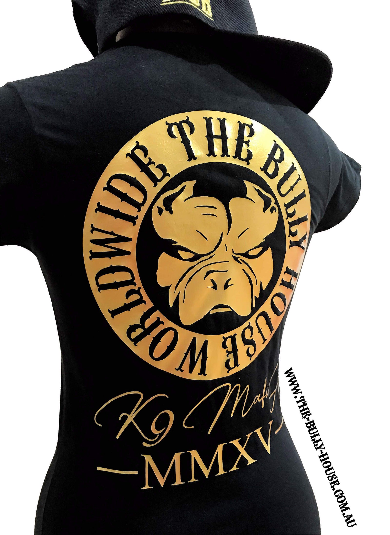 The Bully House -- MEDALLION -- T-Shirt - WOMENS CUT // Gold Print