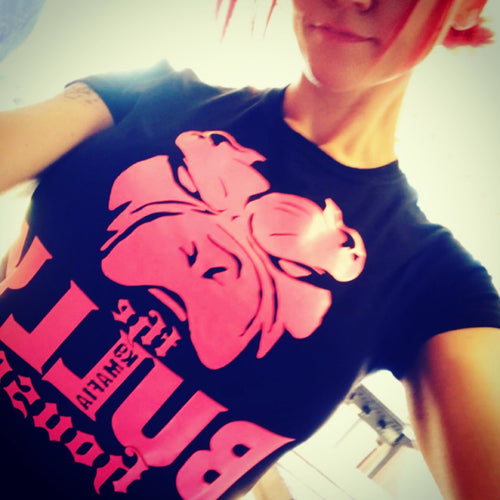 The Bully House -- T-SHIRT - WOMENS  CUT (Hot PINK print)