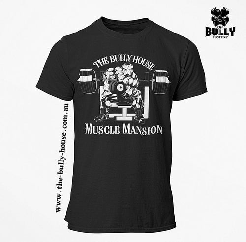 MUSCLE MANSION - Black T Shirt - MENS or Unisex