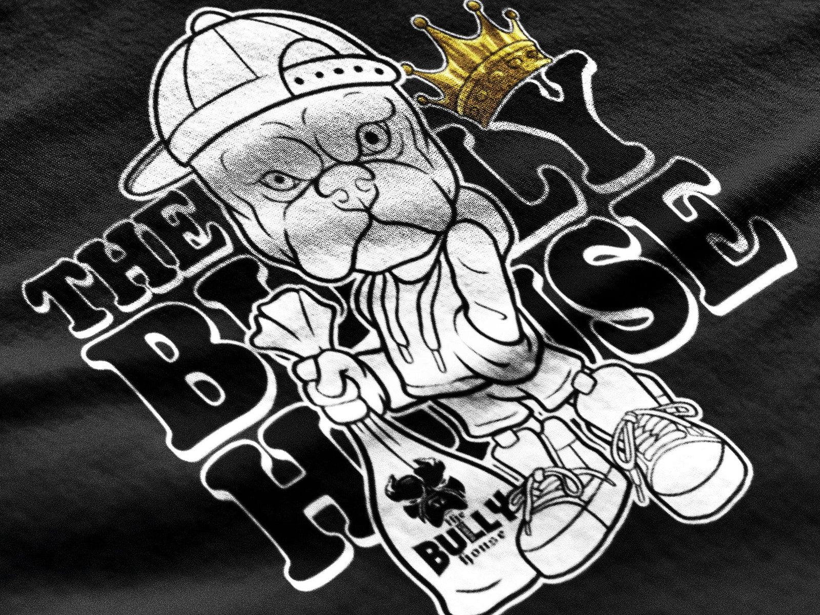 Lil Hoodlum - Black T Shirt - White Edition - Front and Back Print- MENS or Unisex