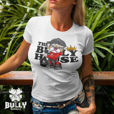 The Bully House -- white T-SHIRT (black print) - unisex