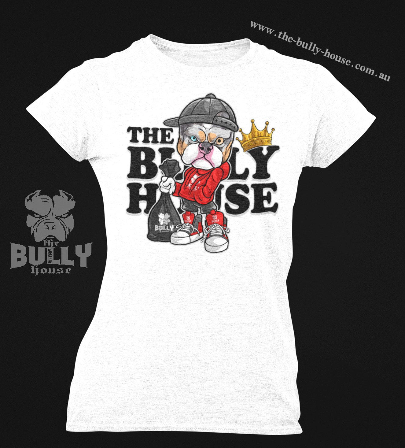 Lil Hoodlum - White T Shirt - Full Colour Print- Womans