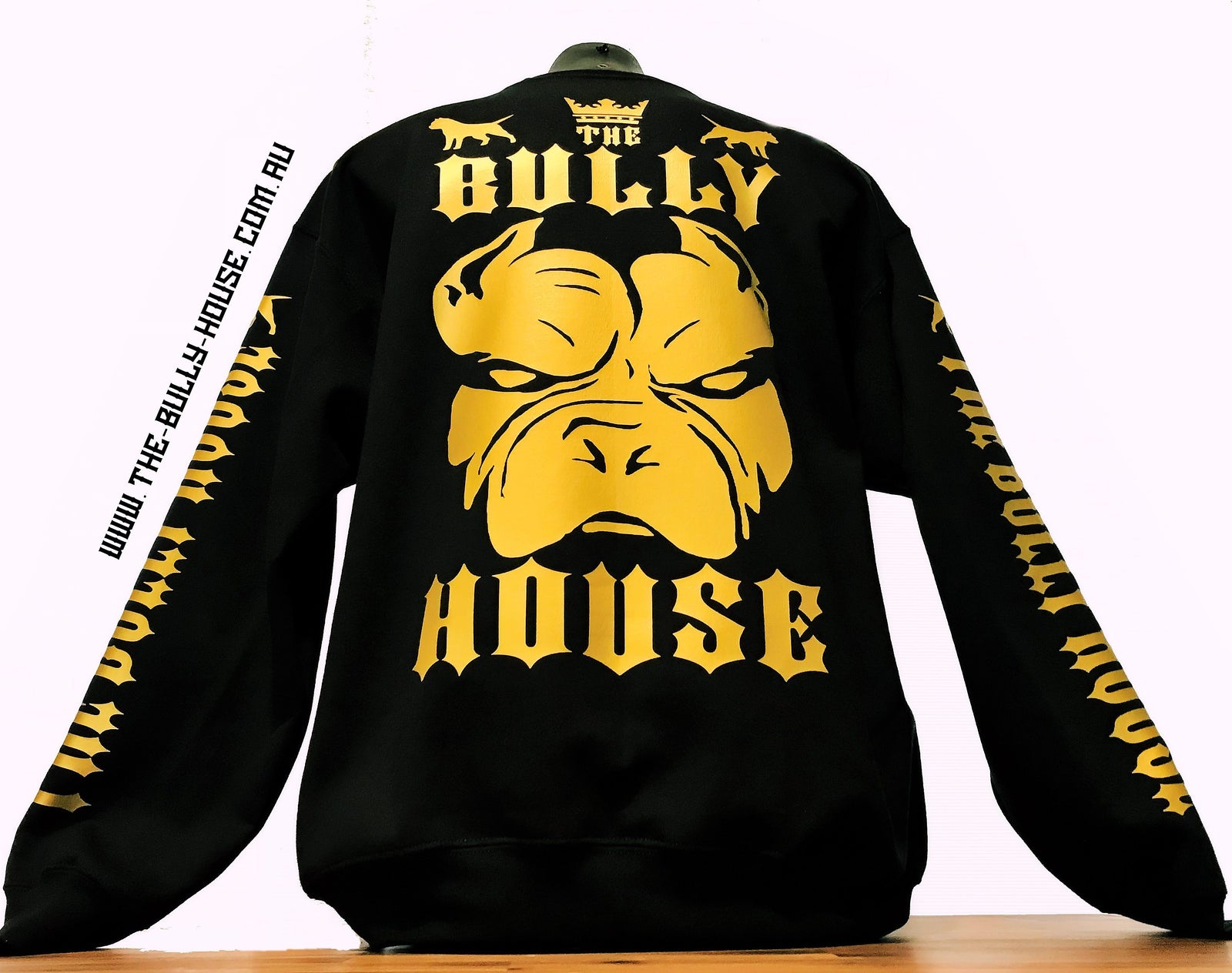 THE BULLY HOUSE Apparel HARDCORE LONG SLEEVE BULLY JUMPERS / (Black and Gold Collection) by THE BULLY HOUSE--(Unisex)