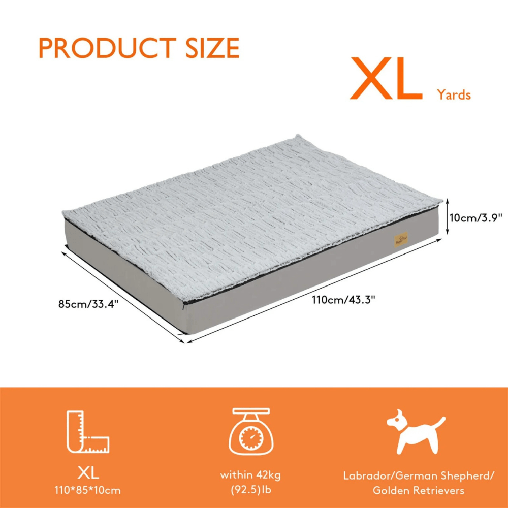 Gray Orthopedic Pet Calming Bed Soft Sponge Foam Base with Removable Cover
