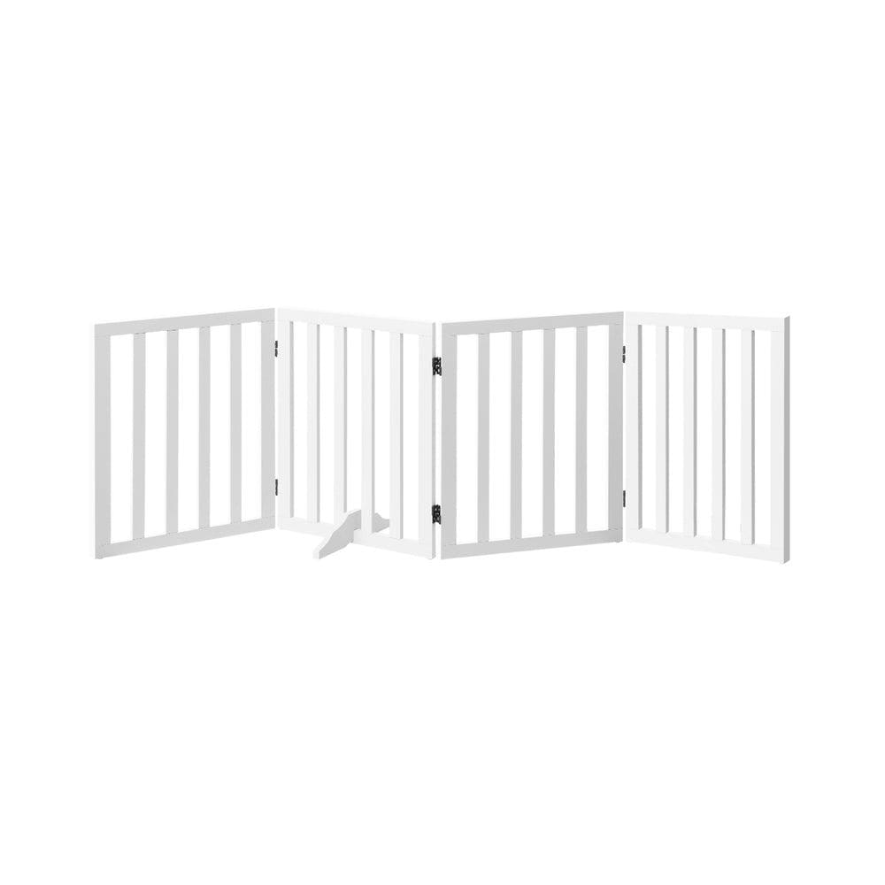 Wooden Dog Fence Pet Gate with 4 Panels