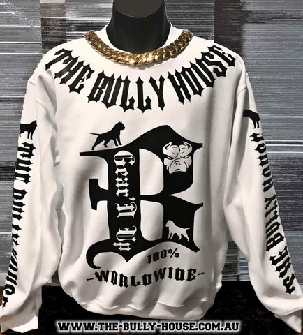 (Pre Order Now) HARDCORE LONG SLEEVE BULLY JUMPERS by THE BULLY HOUSE-(Unisex) Black with Fluro Green Print