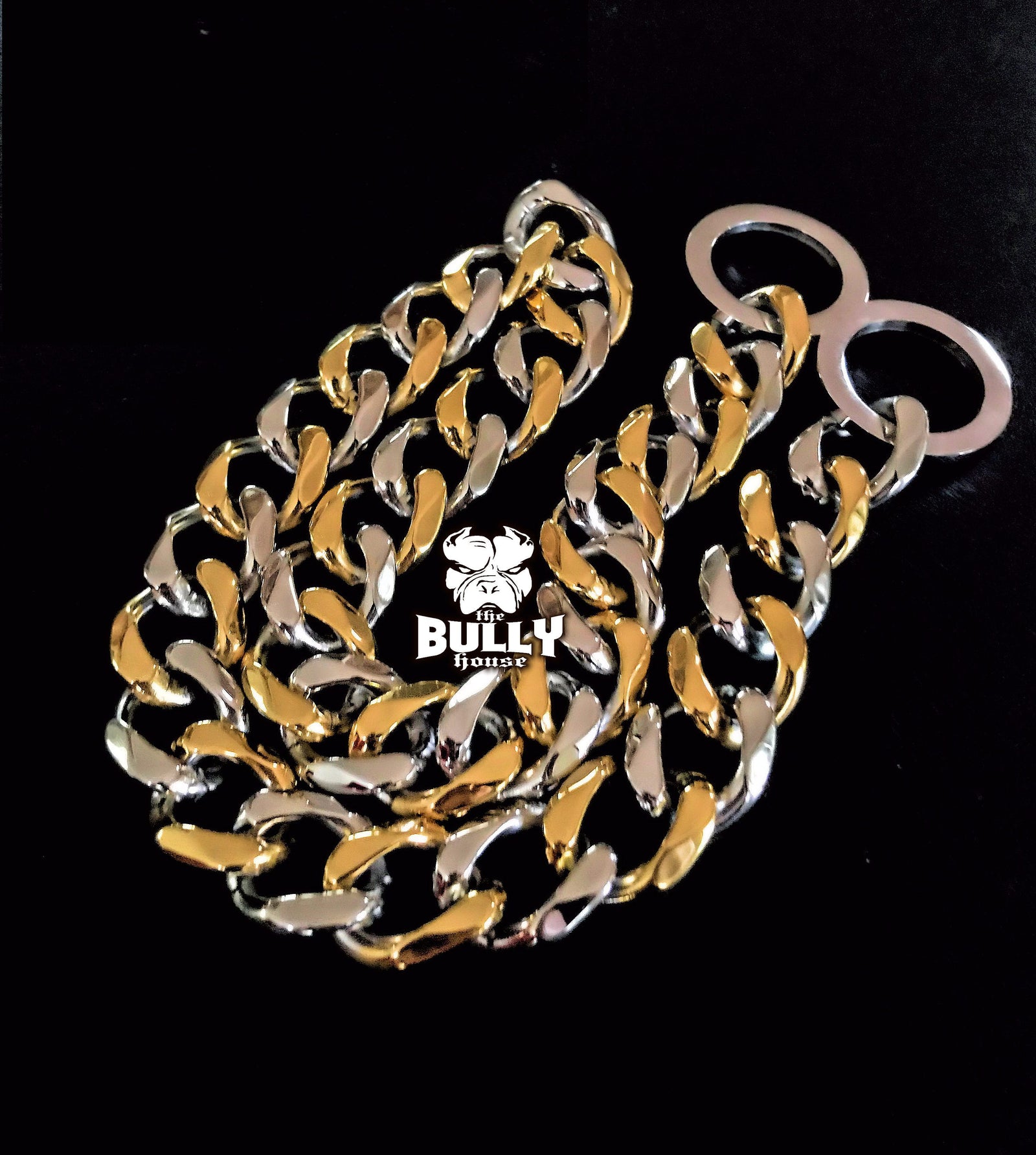 The Bully House "CHECK CHAIN Collection" -  (2 TONE) Gold/Silver Link - 20mm Wide