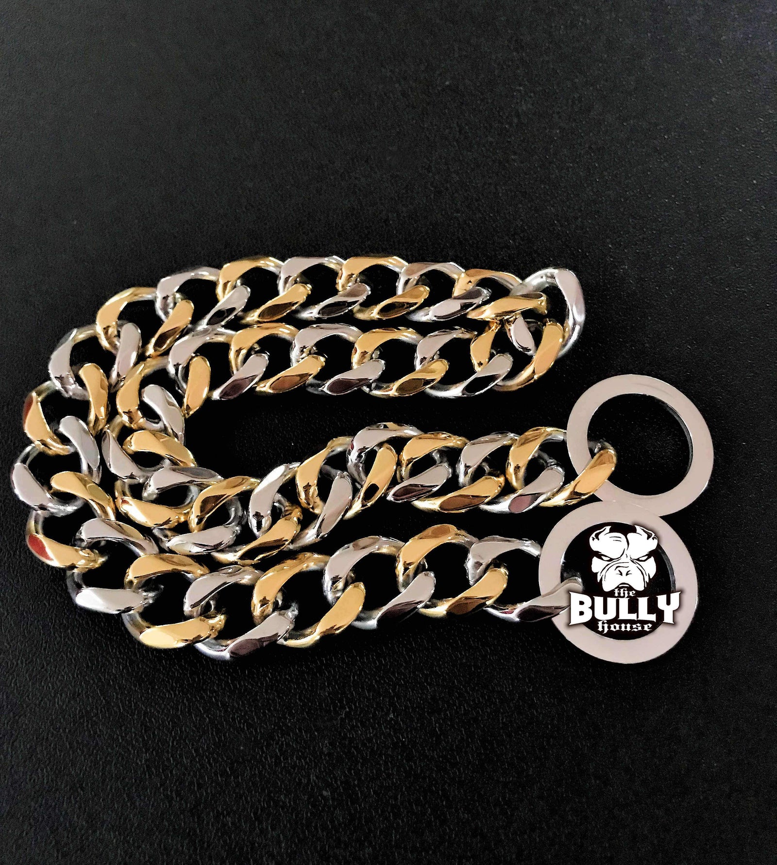 (Pre Order Now - Arriving approx end of DEC) The Bully House "CHECK CHAIN Collection" -  (2 TONE) Gold/Silver Link - 20mm Wide