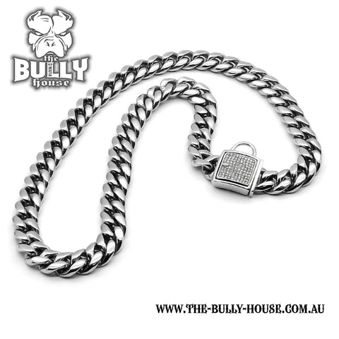 The Bully House "LEASH Collection" SILVER 18mm Wide - 90CM