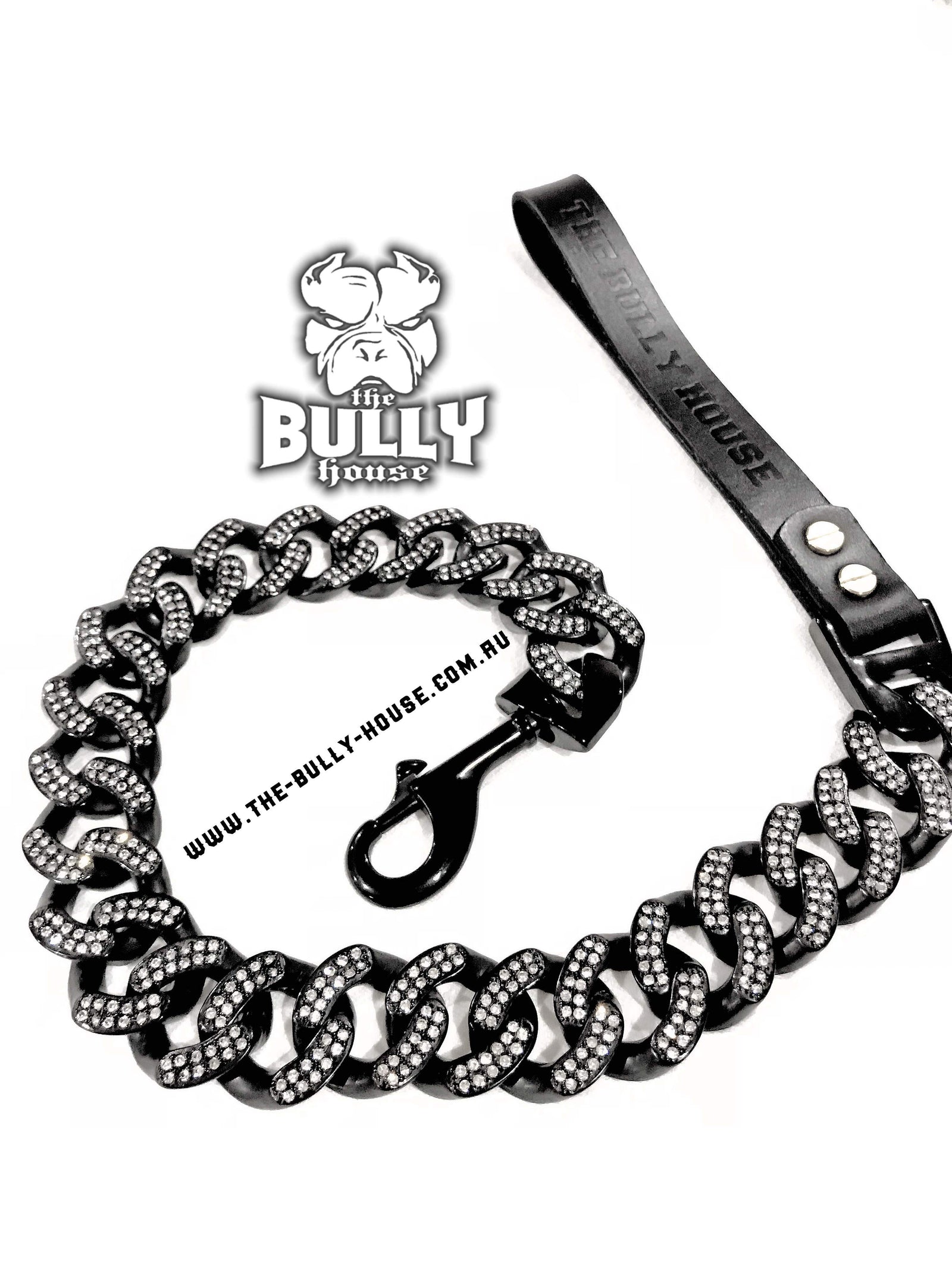 The Bully House - BLACK ICED OUT KING - LEASH - (Free Post in Aust)