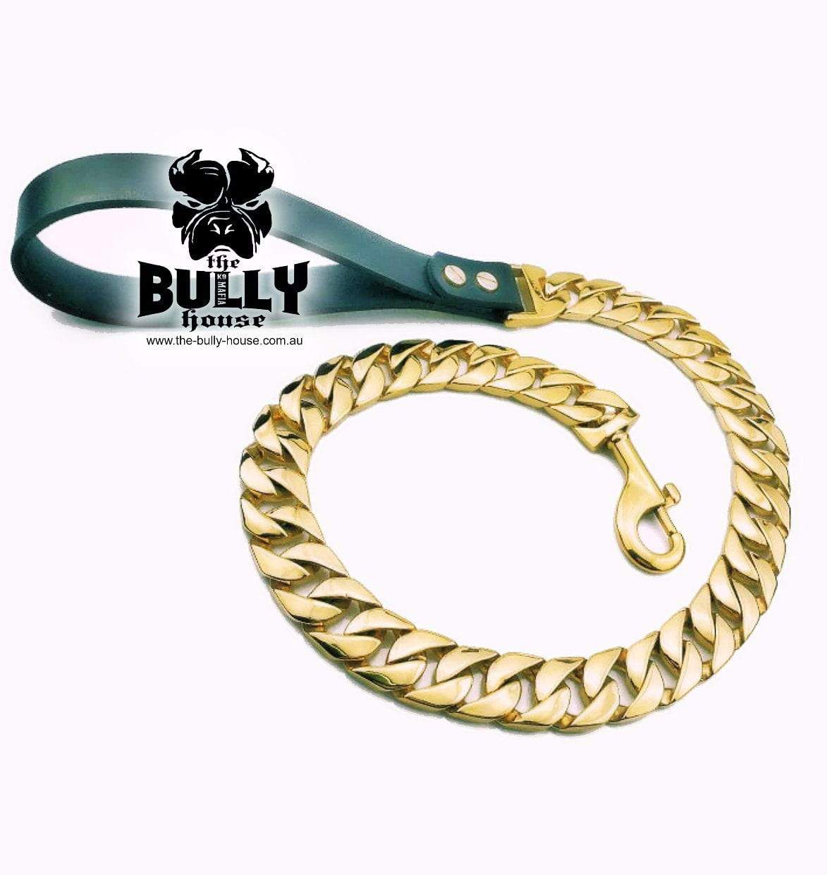 (Pre Order Now - Arriving approx end of DEC) The Bully House "MONSTER LEASH Collection" GOLD -- 32mm Wide   (Free Post in Aust)