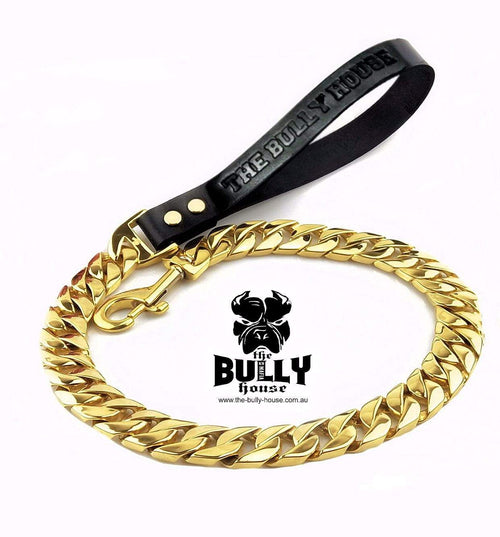 (Pre Order Now - Arriving approx end of DEC) The Bully House "MONSTER LEASH Collection" GOLD -- 32mm Wide   (Free Post in Aust)