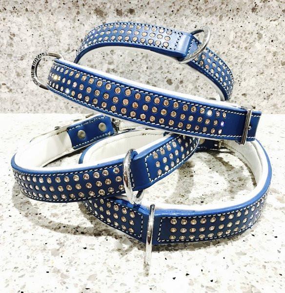 Dog Collar - "Shimmer" Swarovski Collection -- ROGUE ROYALTY (clearance) ROYAL BLUE