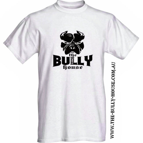 The Bully House -- white T-SHIRT (black print) - unisex
