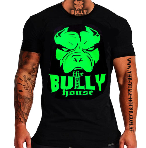 The Bully House - Mens T-SHIRT - FLURO GREEN Print