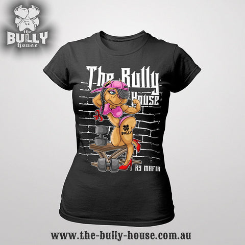 The Bully House -- T-SHIRT - WOMENS  CUT (Hot PINK print)
