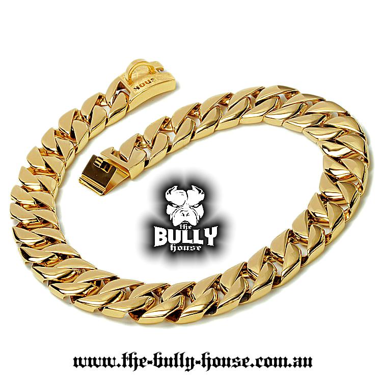 (Pre Order Now - Arriving approx end of DEC) The Bully House "MONSTER CHAIN Collection" GOLD -- 32mm Wide  (Free Post in Aust)