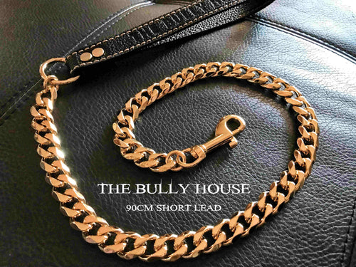 (Pre Order Now - Arriving approx end of DEC) The Bully House "LEASH Collection" GOLD 18mm Wide - 90CM