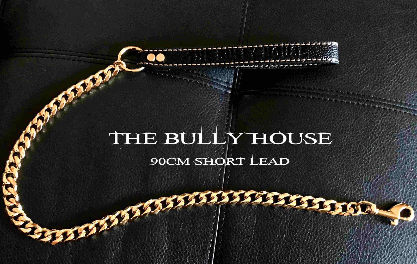 (Pre Order Now - Arriving approx end of DEC) The Bully House "LEASH Collection" GOLD 18mm Wide - 90CM