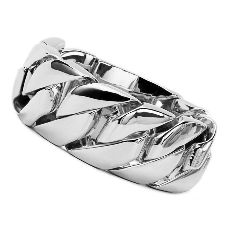 BIG FAT MONSTER BRACELET - SILVER 32mm wide - by : The Bully House