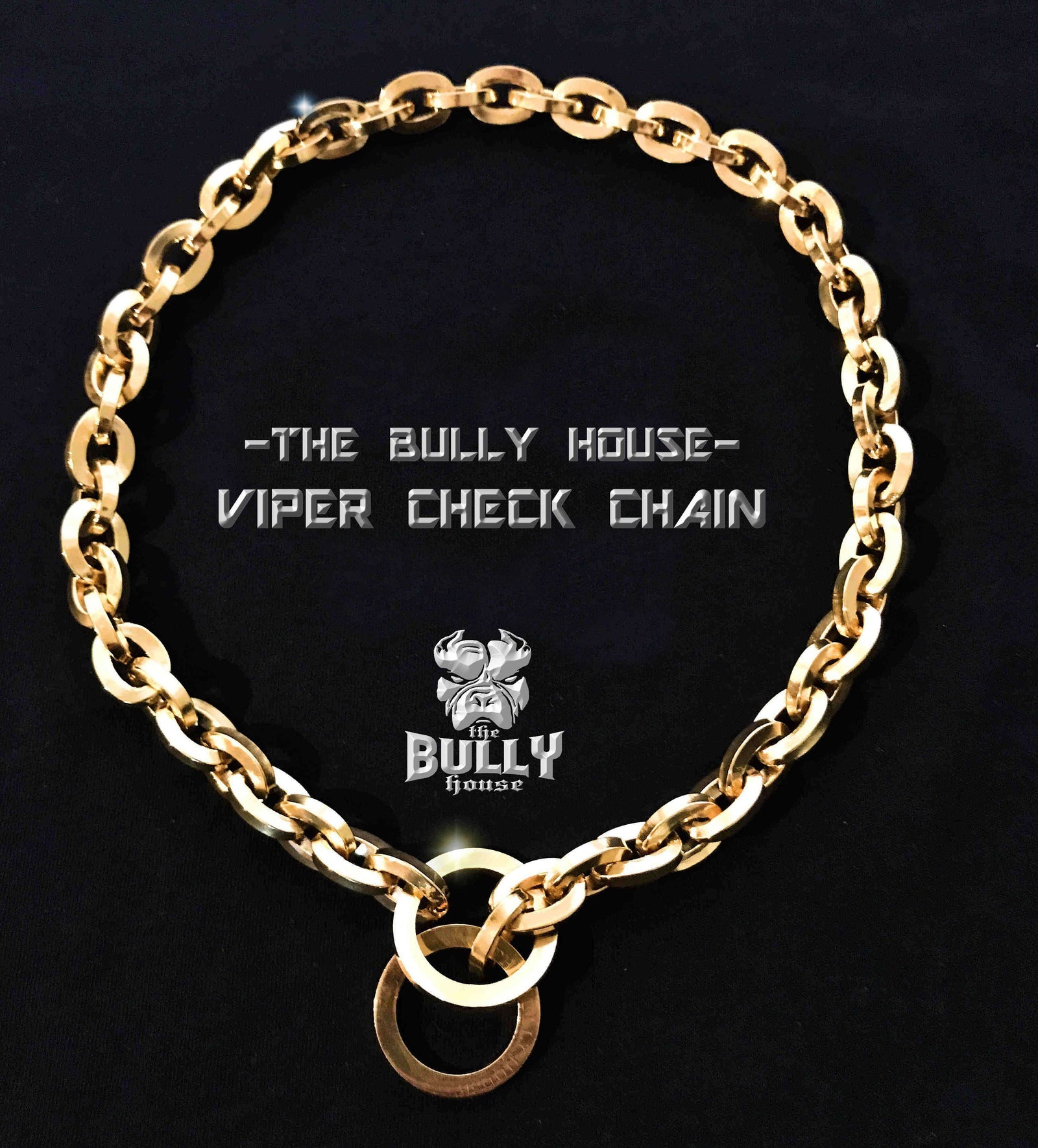 (Pre Order Now - Arriving approx end of DEC) VIPER- CHECK CHAIN Collection" GOLD 16mm Wide - by the bully house