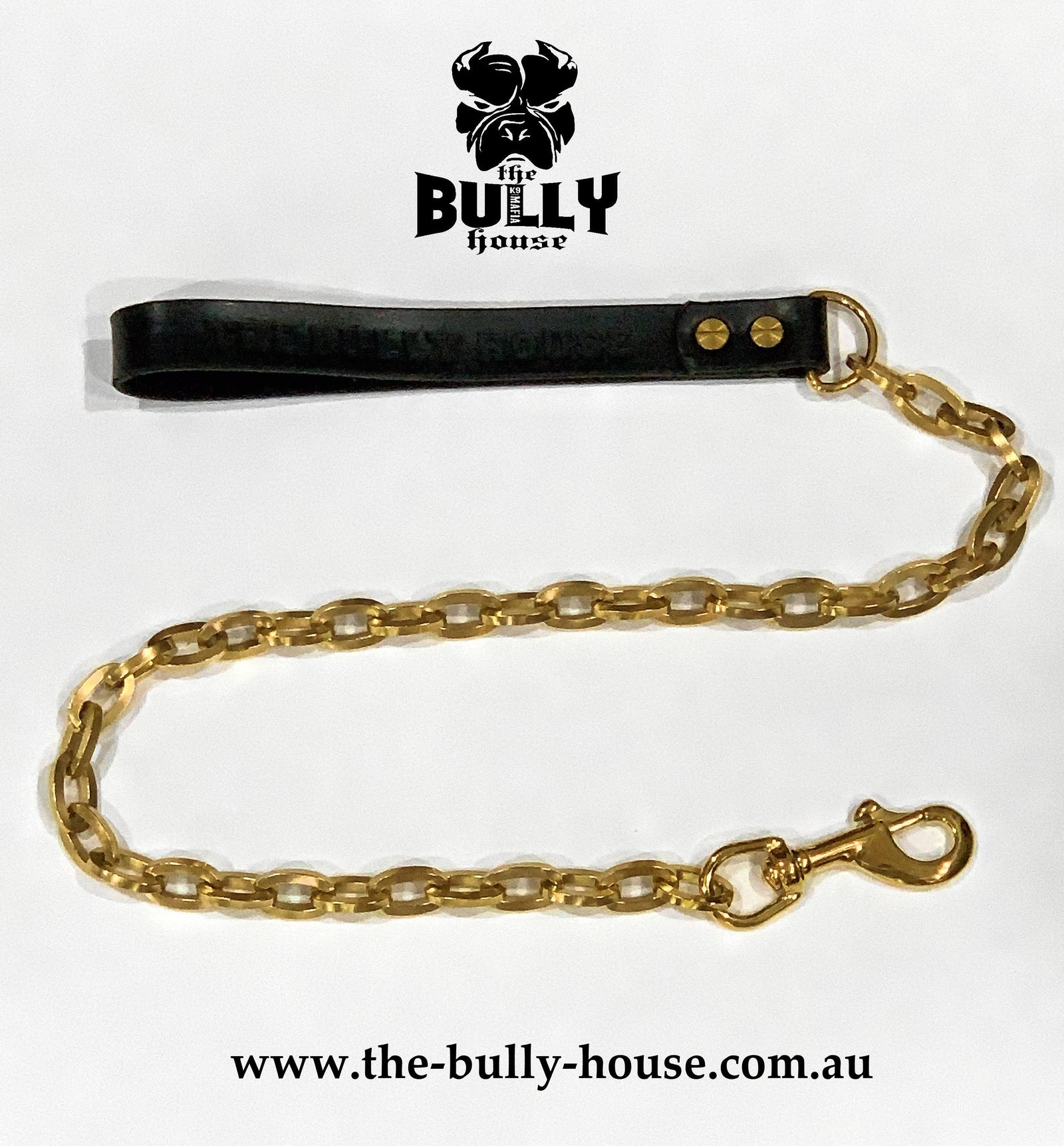The Bully House " VIPER - LEASH Collection " GOLD 16 mm Wide - 60CM